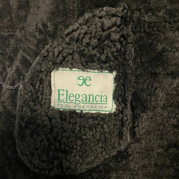 Vintage Elegancia Real Shearling Long Black Overcoat Women's Medium (runs small) - Picture 3 of 9